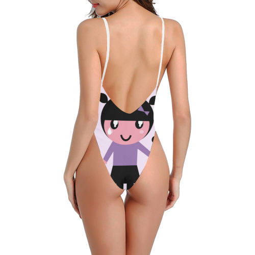 LITTLE CUTIE SMILING EMO Sexy Low Back One-Piece Swimsuit (Model S09)