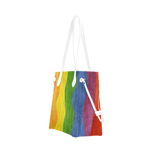 Gay Pride - Rainbow Flag Waves Stripes 3 Clover Canvas Tote Bag (Model 1661)