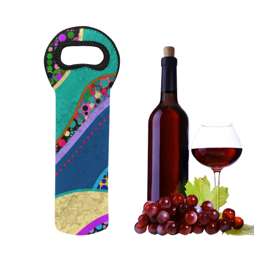 Abstract Pattern Mix - Dots And Colors 1 Neoprene Wine Bag