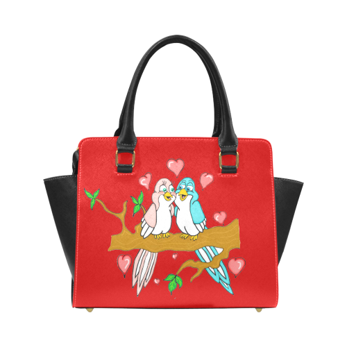 Love Birds Red Classic Shoulder Handbag (Model 1653)