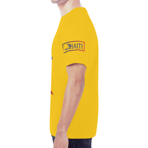 Haitian Flag Print T-shirt for Men (Yellow) New All Over Print T-shirt for Men (Model T45)
