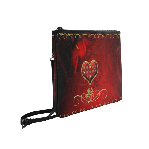 Wonderful decorative heart Slim Clutch Bag (Model 1668)