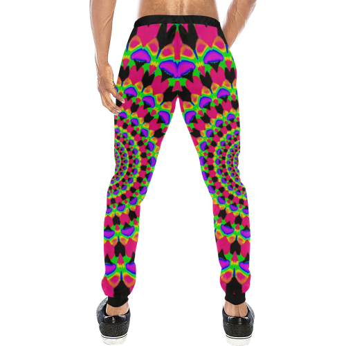 Kaleidoscope Mandala - Neon Men's All Over Print Sweatpants (Model L11)