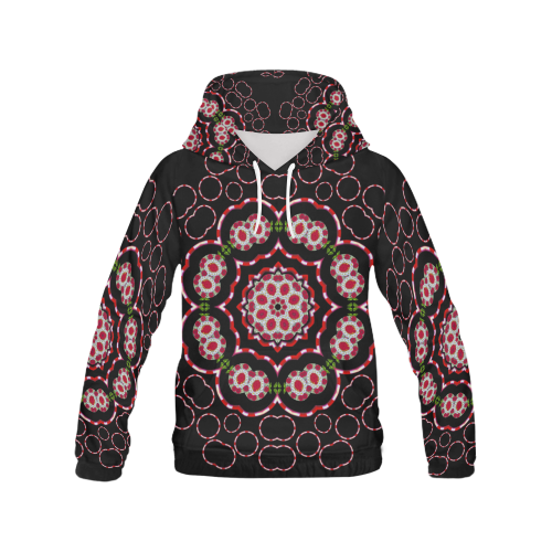fantasy flowers ornate and polka dots landscape All Over Print Hoodie for Men/Large Size (USA Size) (Model H13)