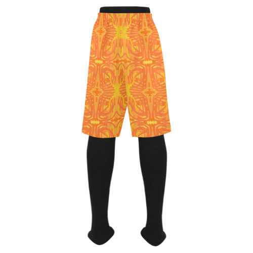 Orange and Yellow Tribal swim trunks Men's Swim Trunk (Model L21)