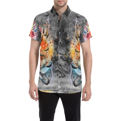 Space of Colors by Nico Bielow Men's All Over Print Short Sleeve Shirt (Model T53)