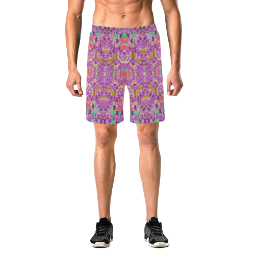 fantasy flower festoon garland of calm Men's All Over Print Elastic Beach Shorts (Model L20)