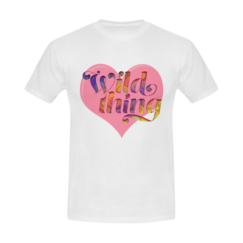 Wild Thing Pink Heart Men's T-Shirt in USA Size/Large (Front Printing Only)