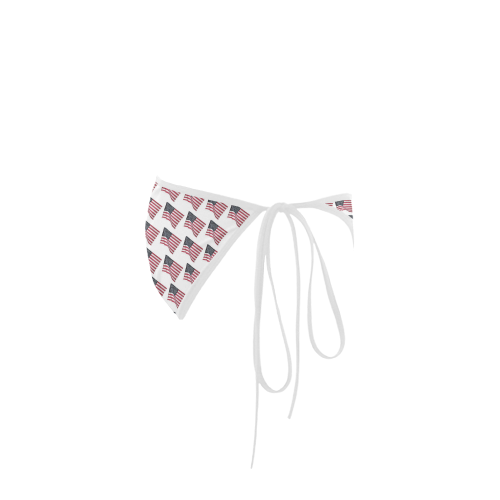 Flapping American Flags Custom Bikini Swimsuit Bottom
