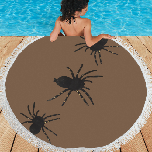 Black Widow Spider Circular Beach Shawl 59"x 59"