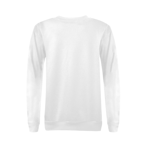 Patchwork Heart Teddy White All Over Print Crewneck Sweatshirt for Women (Model H18)