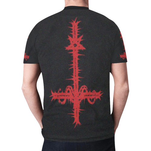 Black Witchery Upside Down Cross Gothic Underground Graphic Tee New All Over Print T-shirt for Men (Model T45)