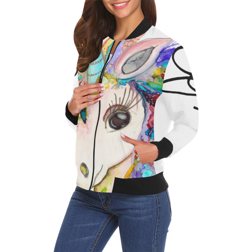 Scotty Womens Jacket All Over Print Bomber Jacket for Women (Model H19)