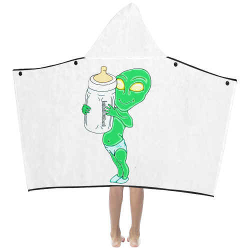 Alien Baby Boy White Kids' Hooded Bath Towels