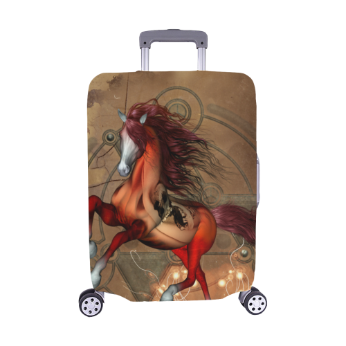 Wonderful horse with skull, red colors Luggage Cover/Medium 22"-25"