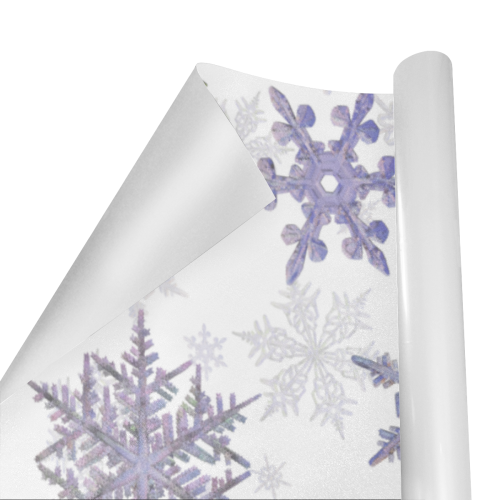 Snowflakes Blue Purple Gift Wrapping Paper 58"x 23" (1 Roll)