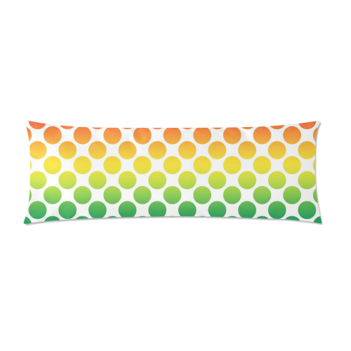 Rainbow Polka Dots Custom Zippered Pillow Case 21"x60"(Two Sides)