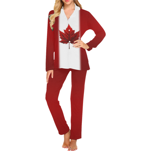 Canada Flag Loungwear / Sleepwear Women's Long Pajama Set