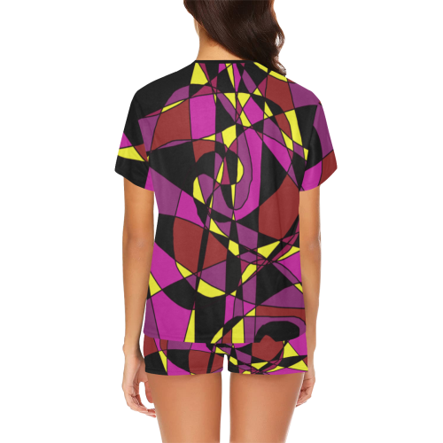 Multicolor Abstract Design S2020 Women's Short Pajama Set