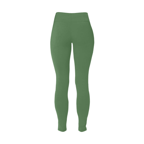color artichoke green Women's Plus Size High Waist Leggings (Model L44)