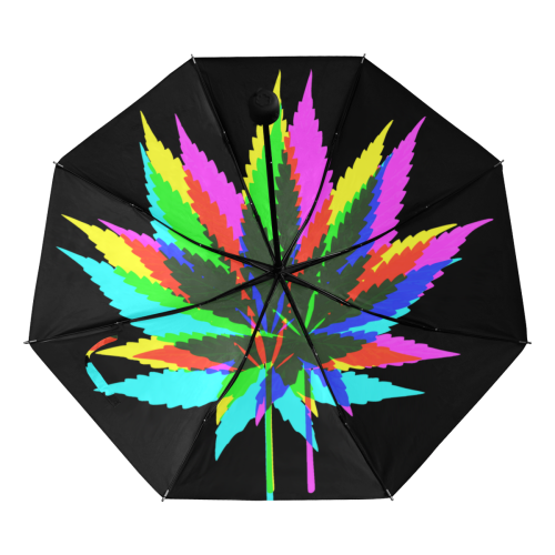 Wild Hemp Leaves - neon colored Anti-UV Foldable Umbrella (Underside Printing) (U07)