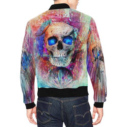 My Skull Popart by Nico Bielow All Over Print Bomber Jacket for Men (Model H19)