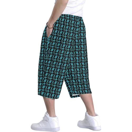 NUMBERS Collection Symbols Teal Men's All Over Print Baggy Shorts (Model L37)