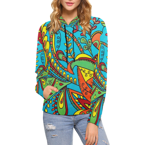 Euphoric All Over Print Hoodie for Women (USA Size) (Model H13)