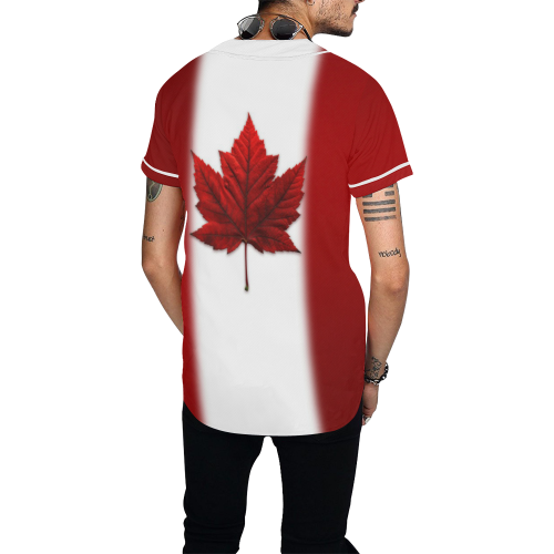 Canada Flag Baseball Jersey All Over Print Baseball Jersey for Men (Model T50)