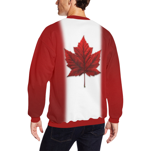 Canada Flag Souvenir Sweatshirts Men's Oversized Fleece Crew Sweatshirt (Model H18)