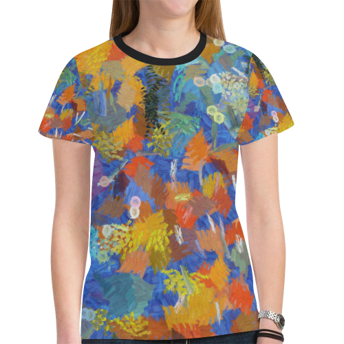 Colorful paint strokes New All Over Print T-shirt for Women (Model T45)