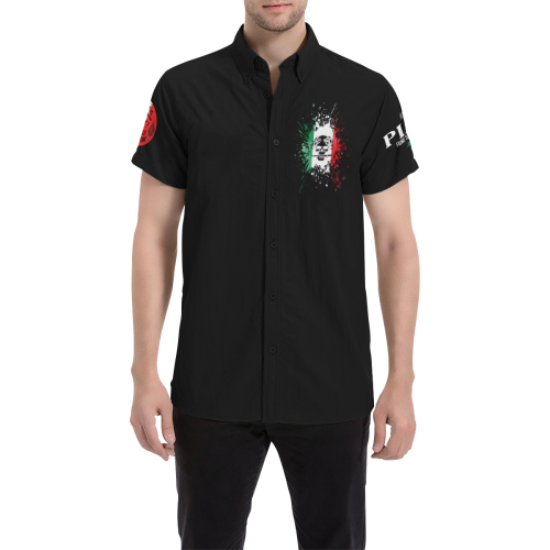 Sempre presenti, by Ivan Venerucci Italian Style Men's All Over Print Short Sleeve Shirt/Large Size (Model T53)