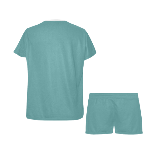 color cadet blue Women's Short Pajama Set