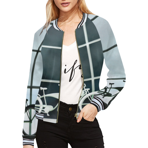 SKYCYCLIN All Over Print Bomber Jacket for Women (Model H21)
