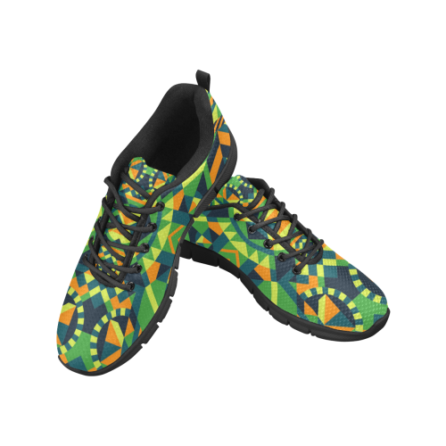 Modern Geometric Pattern Men's Breathable Running Shoes (Model 055)