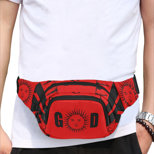 GOD Fanny Pack Red Fanny Pack/Small (Model 1677)