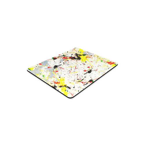 Yellow & Black Paint Splatter Rectangle Mousepad