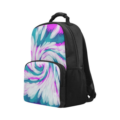 Turquoise Pink Tie Dye Swirl Abstract Unisex Laptop Backpack (Model 1663)