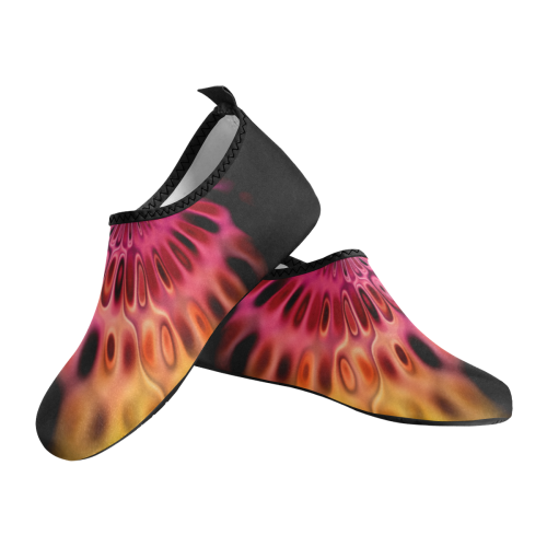 Magic Flower Flames Fractal - Psychedelic Colors Men's Slip-On Water Shoes (Model 056)