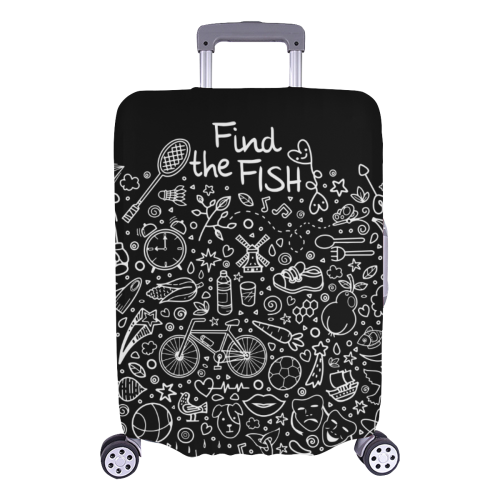 Picture Search Riddle - Find The Fish 2 Luggage Cover/Large 26"-28"