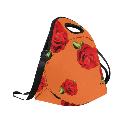 Fairlings Delight's Floral Luxury Collection- Red Rose Neoprene Lunch Bag/Large 53086a2 Neoprene Lunch Bag/Large (Model 1669)