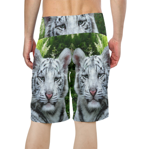 White Tiger Men's All Over Print Board Shorts (Model L16)