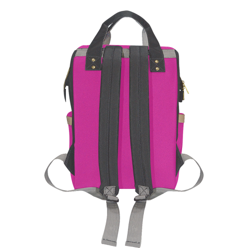 color medium violet red Multi-Function Diaper Backpack/Diaper Bag (Model 1688)