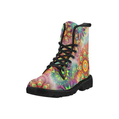 colorful-abstract 3D Martin Boots for Women (Black) (Model 1203H)