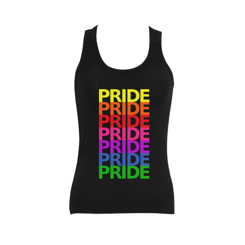 Pride Rainbow Flag Women's Shoulder-Free Tank Top (Model T35)