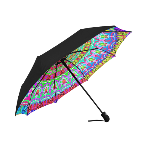 4 Triangles Power Mandala multicolored Anti-UV Auto-Foldable Umbrella (Underside Printing) (U06)