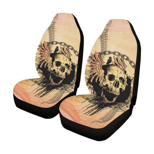 Amazing skull with wings Car Seat Covers (Set of 2)