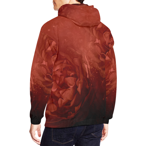 Wonderful red flowers All Over Print Hoodie for Men/Large Size (USA Size) (Model H13)