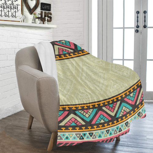 Beautiful Ethnic Tiki Design Ultra-Soft Micro Fleece Blanket 50"x60"