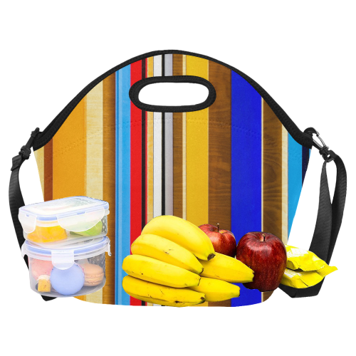 Colorful abstract pattern stripe art Neoprene Lunch Bag/Large (Model 1669)